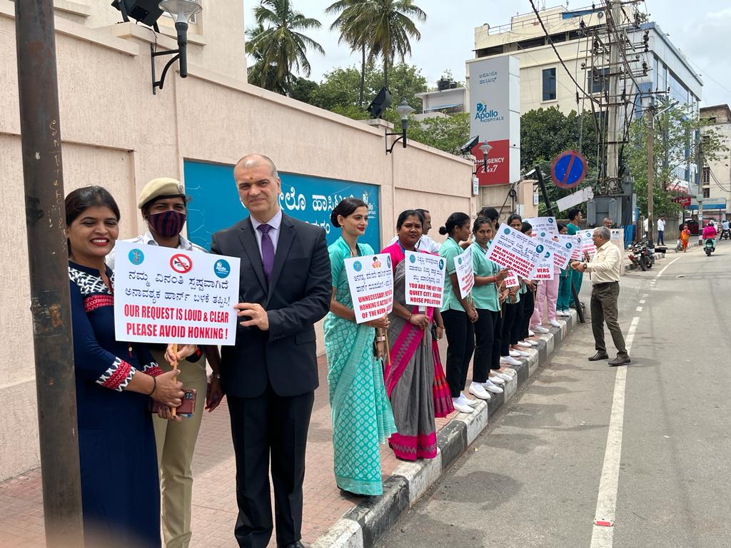 Apollo Hospitals conducts an awareness campaign on No Honking